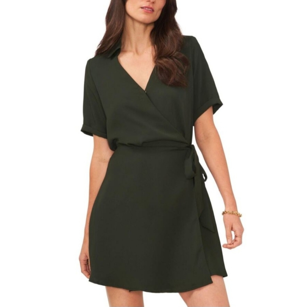 VINCE CAMUTO | Green Wrap Dress